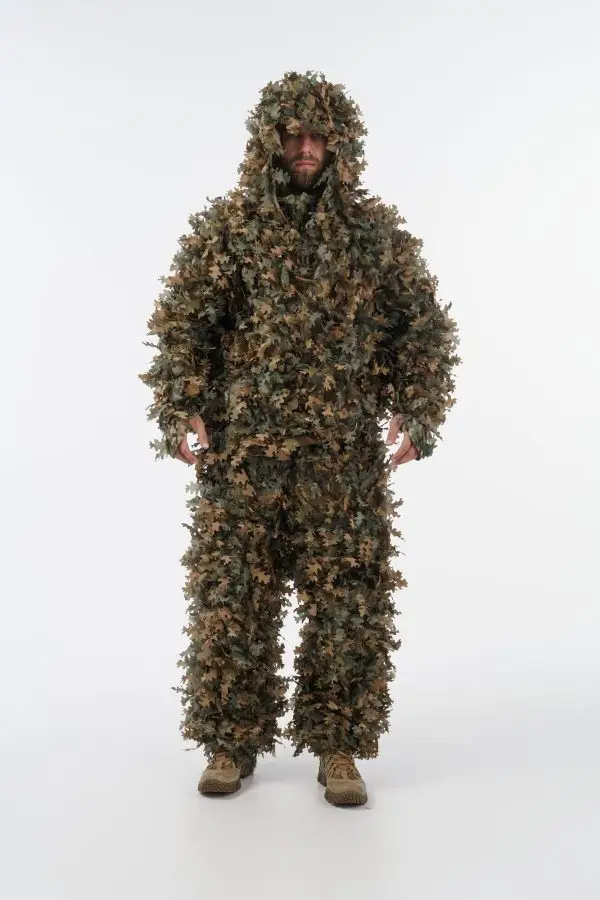 Camouflage suit Ghillie v15 pro, color Dark forest + Dry forest