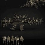 3D штучне листя для зброї, колір Мультикам
